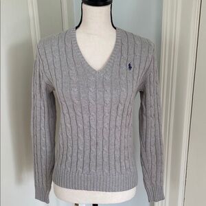 Ralph Lauren Gray Cable Knit Sweater
